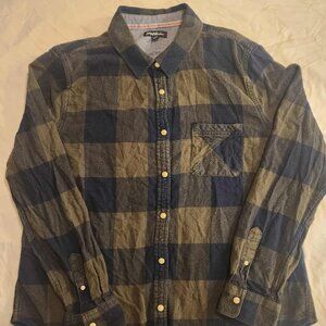 Flag & Anthem  Plaid Western Shirt Pearl Snaps L,